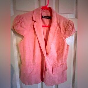 Pink NY&Co. Design Studio Short/Cap Sleeve Blazer